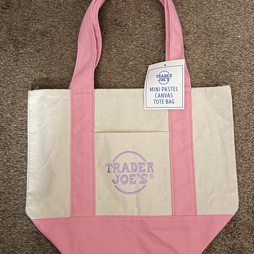 Trader Joe's Pastel Mini Canvas Tote